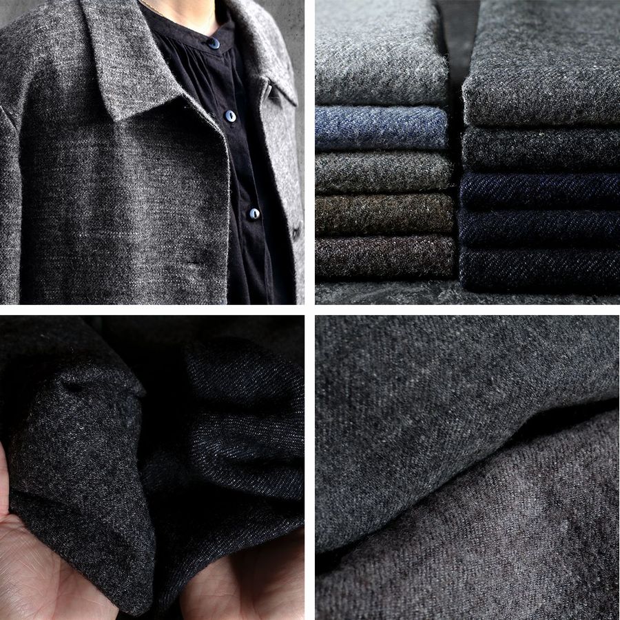 洗いをかけた シェットランドウールリネン ツイル 異番手