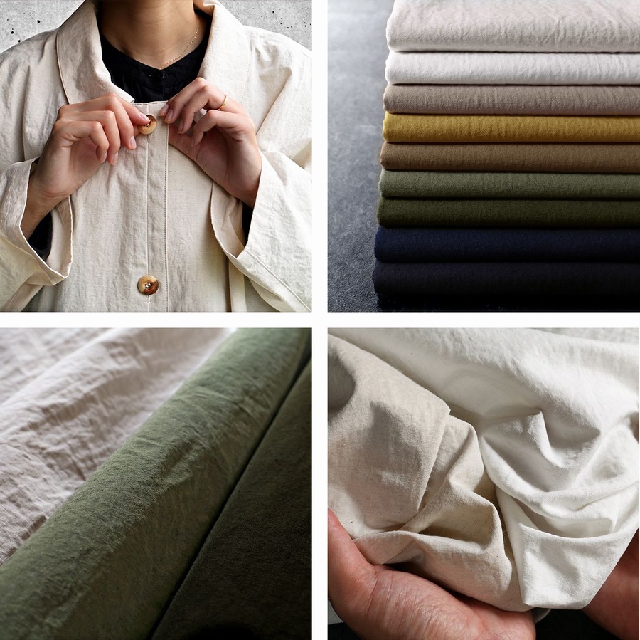 ワイド幅 高密度 コットンヘンプ ヘビーポプリン