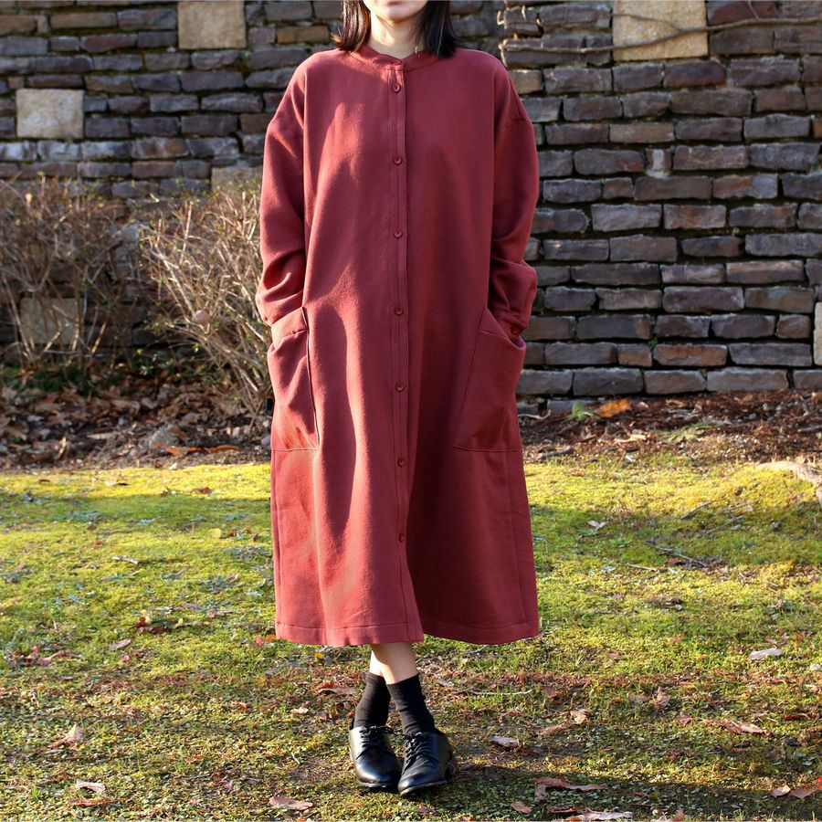 コットンウール シャツワンピース
