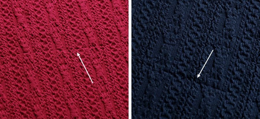 オリジナルアラン縄編みシャーリング ジャガードニット