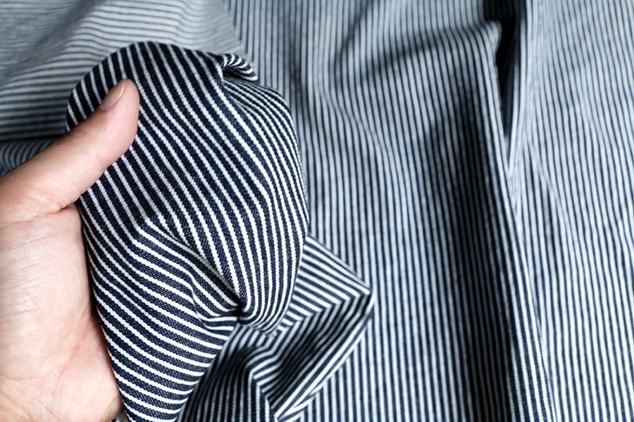 洗いをかけいた 10oz ヒッコリーデニム bw加工