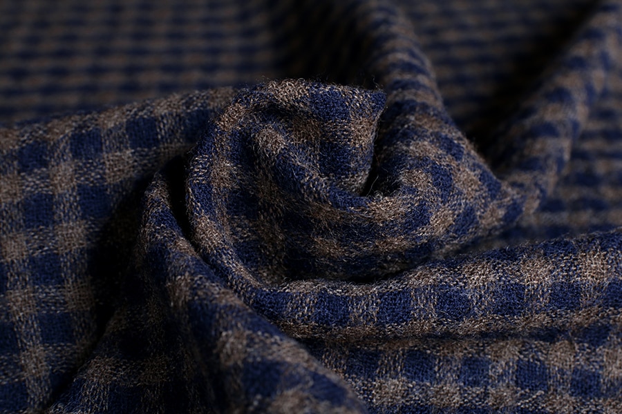 洗いをかけた ウールガーゼ ギンガムチェック 2/48番手