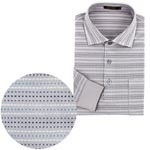 ジャカードボーダーポロシャツ/ライトグレー