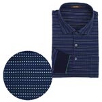 ジャカードボーダーポロシャツ/ネイビー