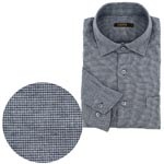 小付柄綿起毛ジャカードシャツ/ライトグレー