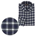 格子柄プリントシャツ/グリーン