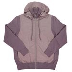 ハイブリッドジップアップパーカー/ボルドー