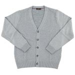 4者混組織柄カーディガン/ライトグレー