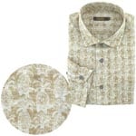 ボタニカル柄リップルプリントシャツ