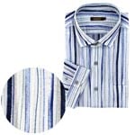 手描き風ストライプリップルプリントシャツ