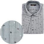 ジャカードワッシャーストライプシャツ/ミドルグレー(05)