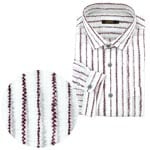 手書き風ストライプリップルプリントシャツ