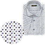 手書き風ドット柄リップルプリントシャツ