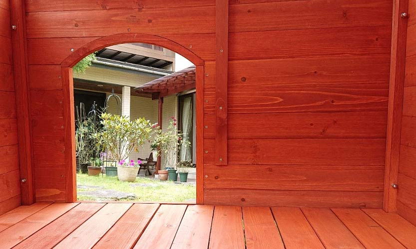 【お庭】片屋根木製犬舎の設置イメージ4