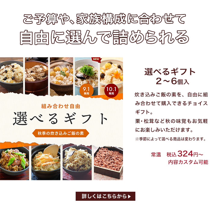 炊き込みご飯の素　選べるギフト