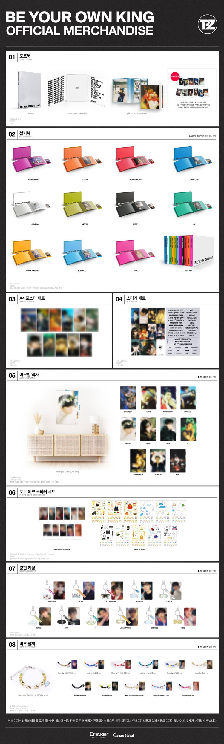 予約】THE BOYZ PHOTO DECO STICKER SET「BE YOUR OWN KING OFFICIAL MD」