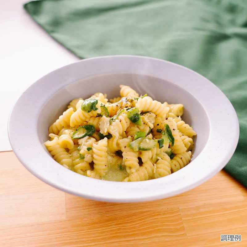ポタージュソースのショートパスタ