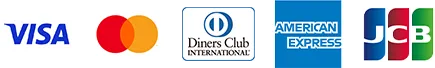 VISA,Master,Diners,Amex,JCBの各ブランドカードをご利用いただけます。