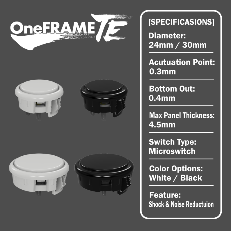 OneFRAME TE (Tournament Edition) SB-24 アケコン用差込式薄型ボタン