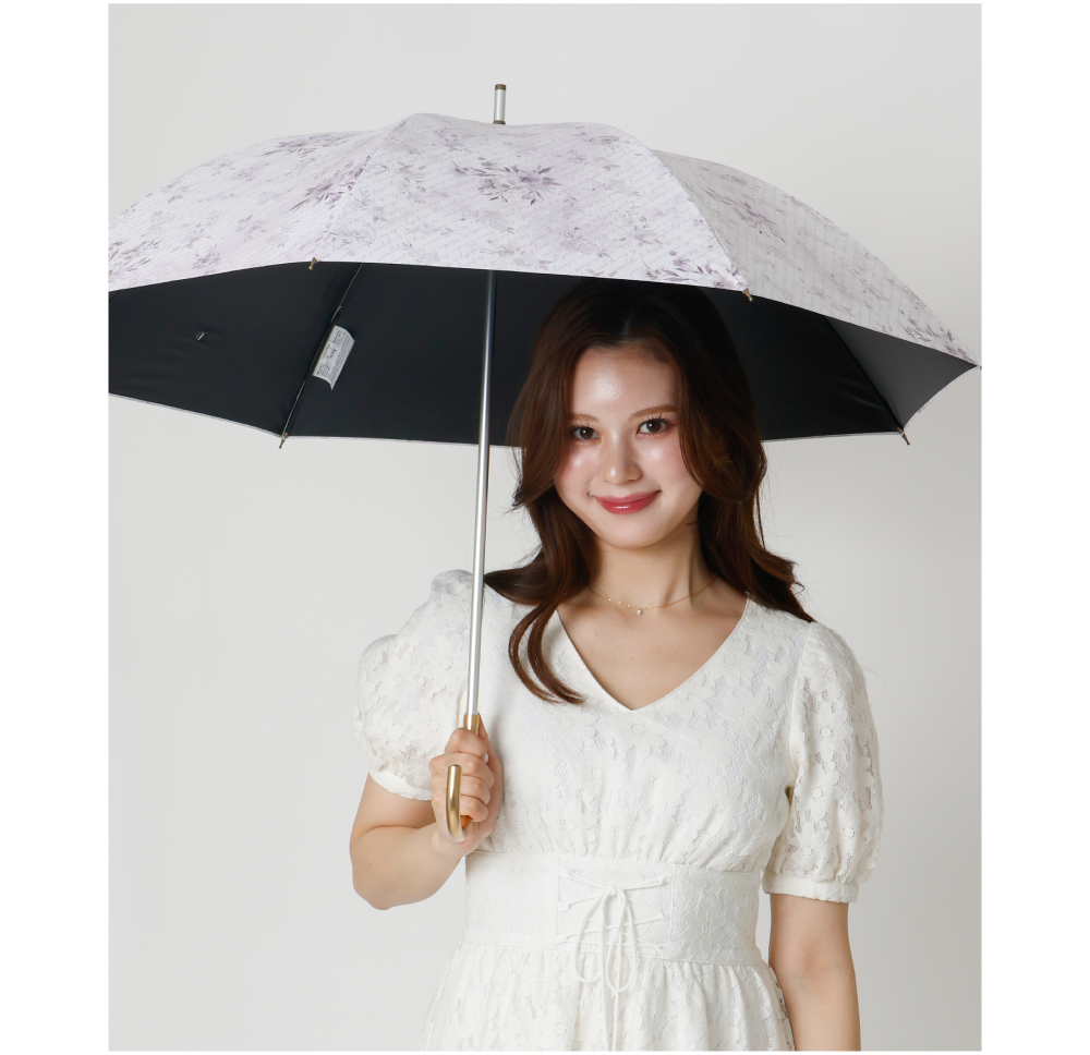 dazzlin 晴雨兼用傘 フラワープリント 着用イメージ