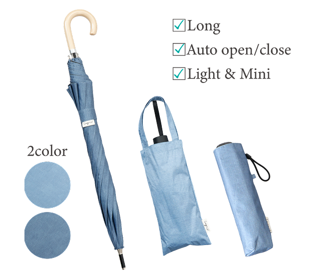 Long, Auto opne/close, Light & Mini, 2Color