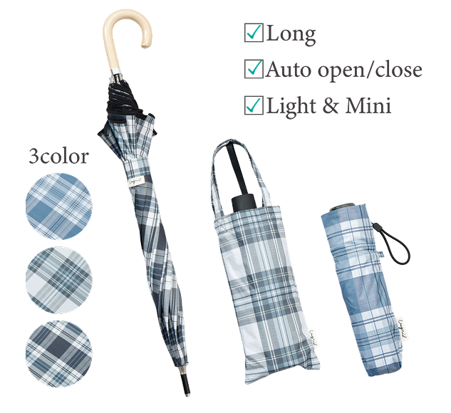 Long, Auto opne/close, Light & Mini, 3Color