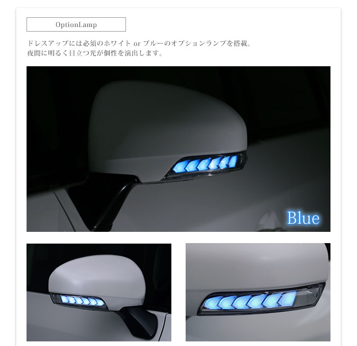 トヨタ 送料込 04 トヨタ 切替 流れる ⇔ 点滅 シーケンシャル LED ウインカーミラー レンズ [クリア] 40系 後期 ACV40 ACV45 パッソ＋Hana KGC30