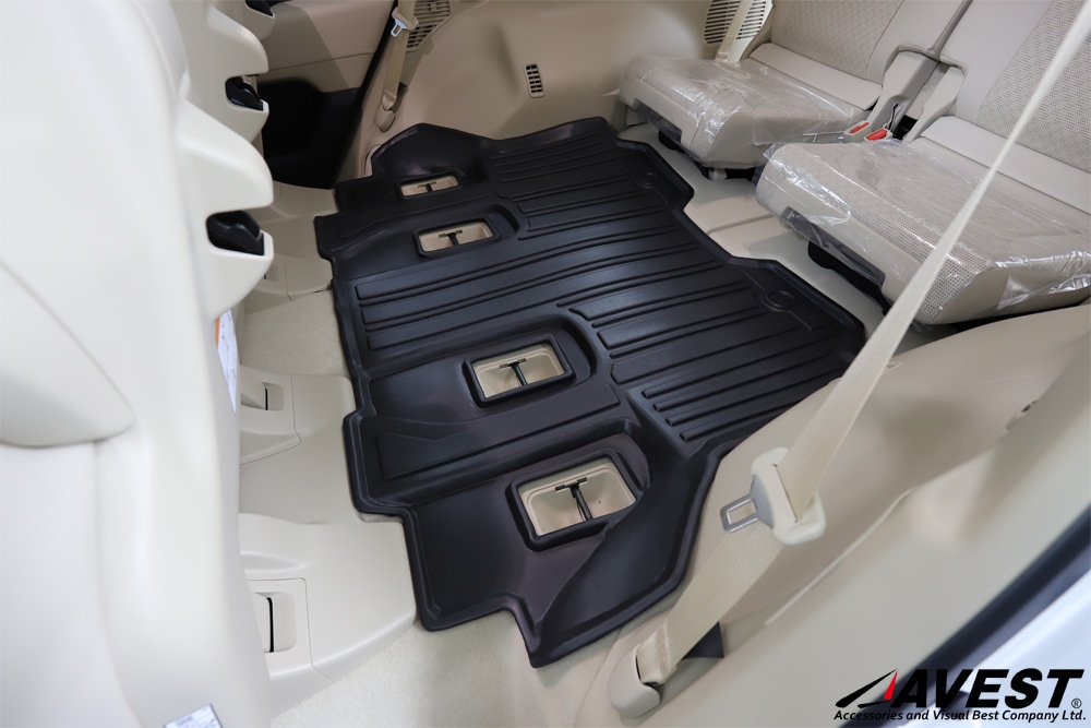 ランドクルーザー300 3Dフロアマット 7人乗り用 ラバーマット 黒 トヨタ 内装 インテリア パーツ カーペット-AVEST