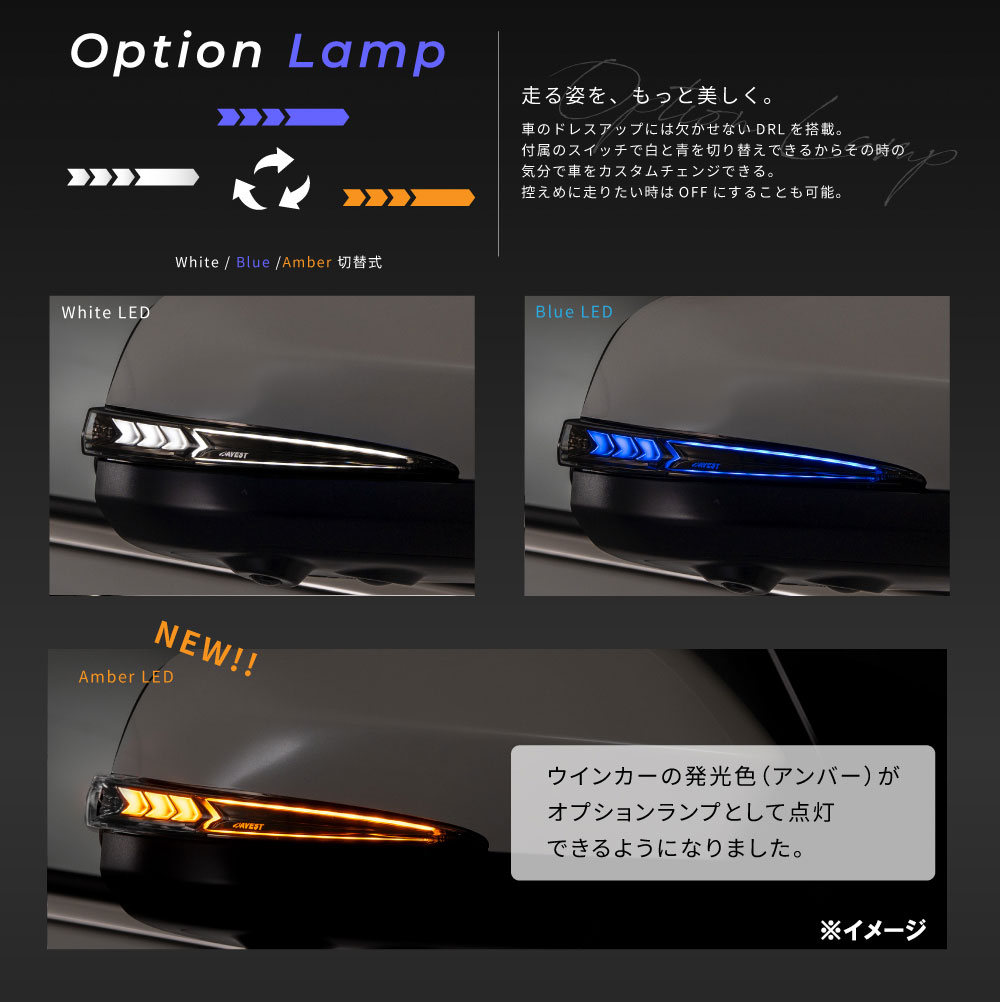 Vertical Arrow Typeα] トヨタ ノア ヴォクシー 90系 流れるドアミラー