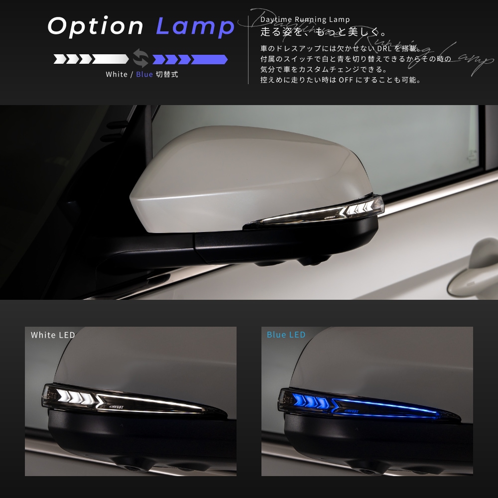 Vertical Arrow Typeα] トヨタ ノア ヴォクシー 90系 流れるドアミラー