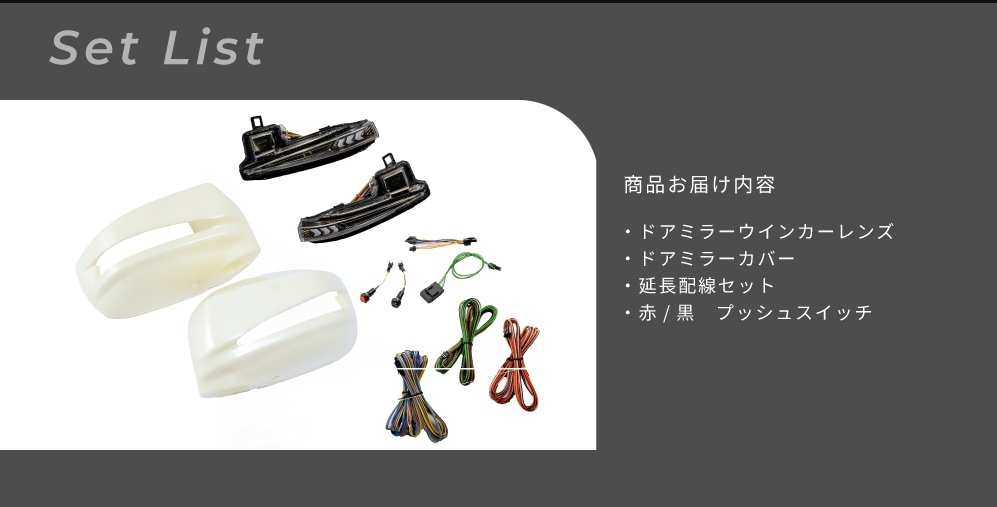 Vertical Arrow Typeα]GT-R R35 流れる ドアミラー レンズ&カバー