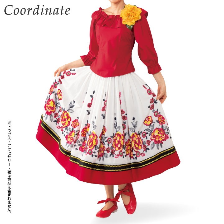 即納☆【在庫限りセール】【91454】【フォークダンス衣装】花刺繍