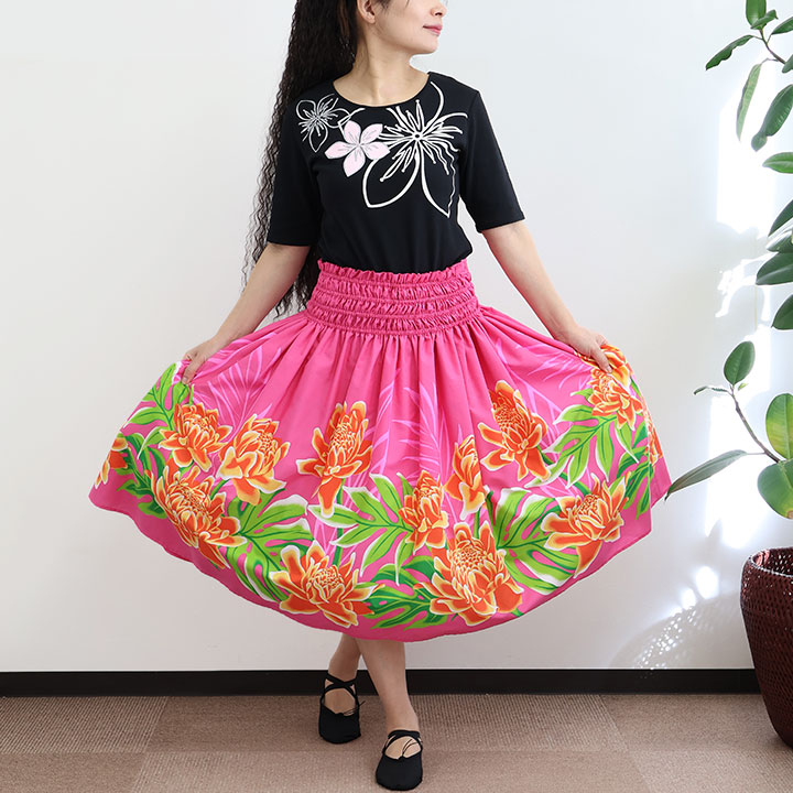 即納☆【3786】【フラダンス】 パウスカート ピンク系 (PK218) SK444-6