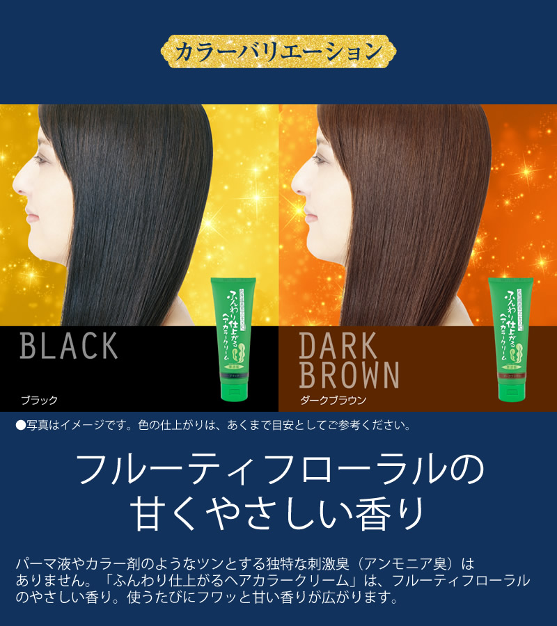 ふんわり仕上がるヘアカラークリーム 200g 3個セット 白髪染め ヘア