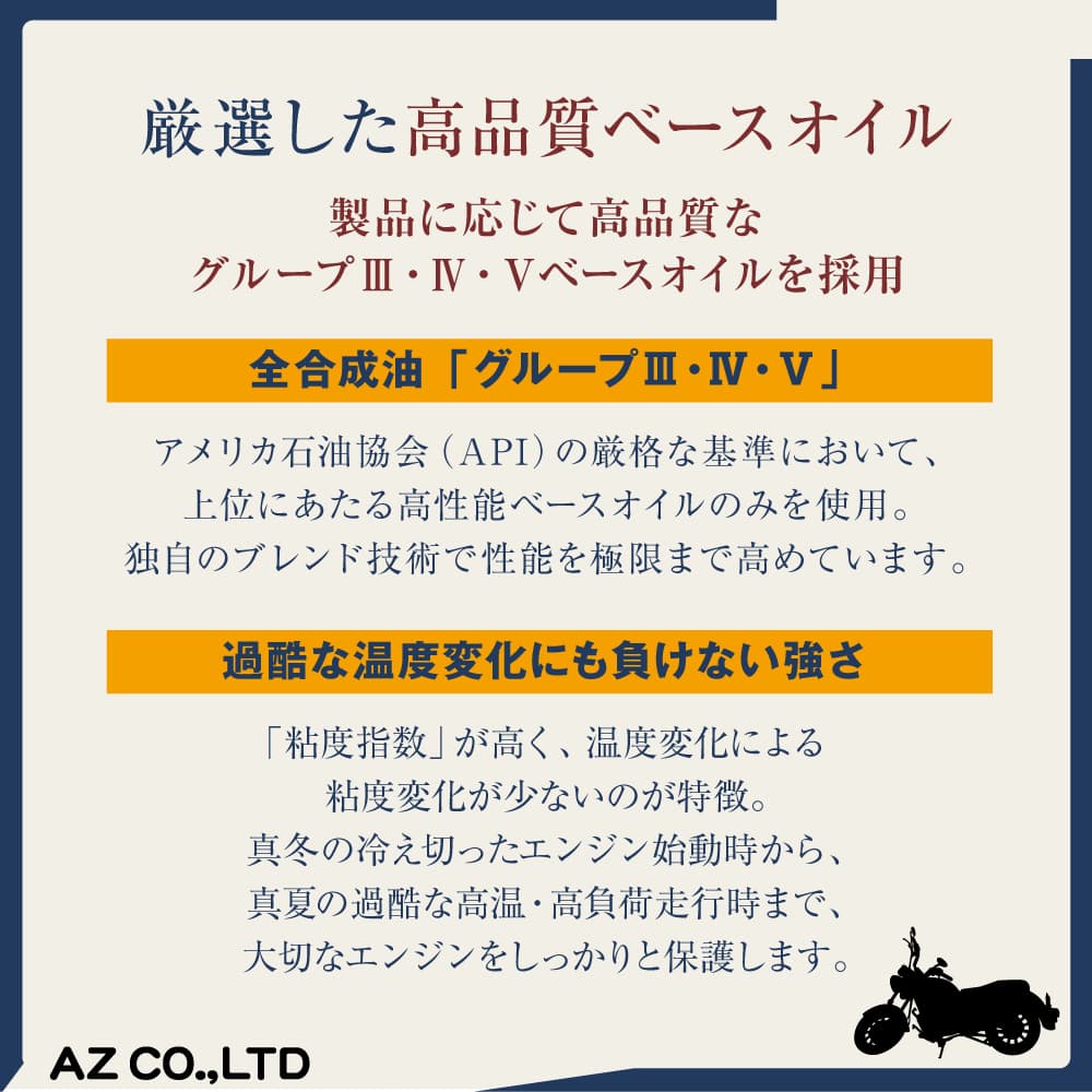 AZ(エーゼット) バイク エンジンオイル 15w50 4L MEC-019