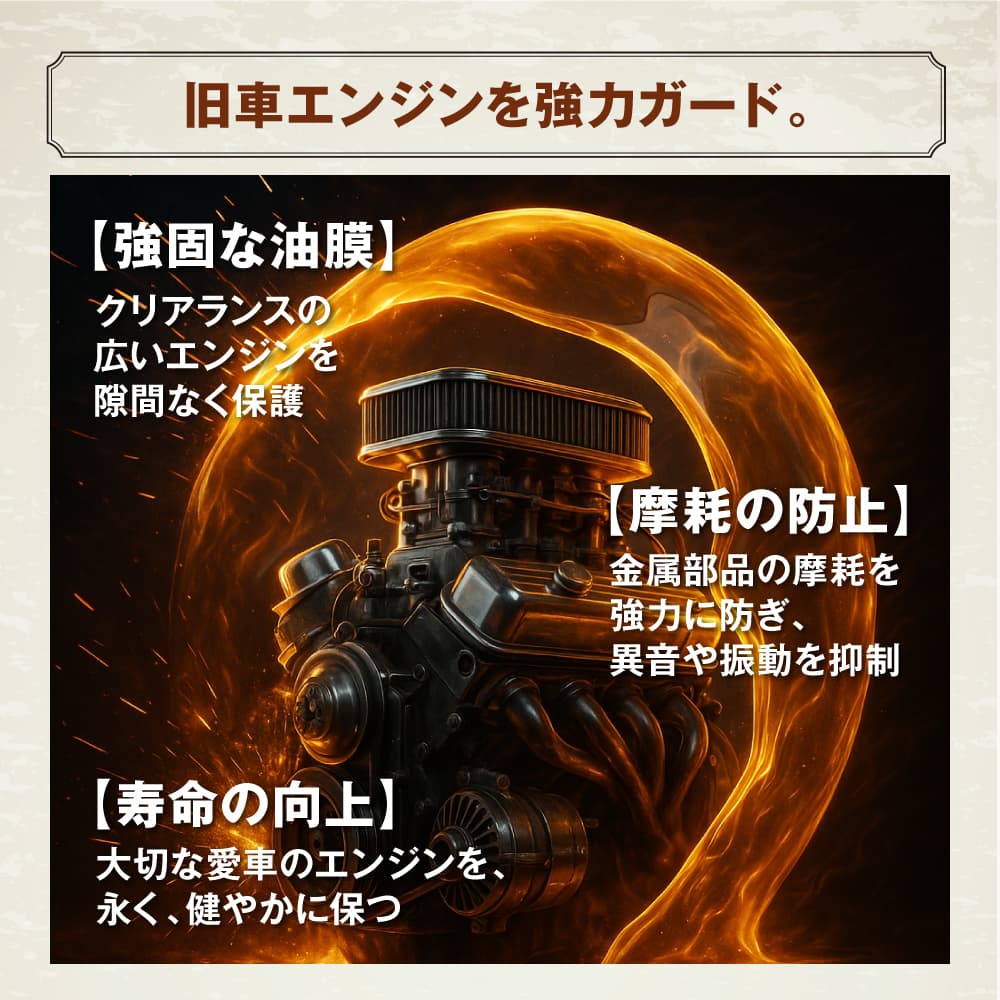 旧車エンジンを強力ガード
