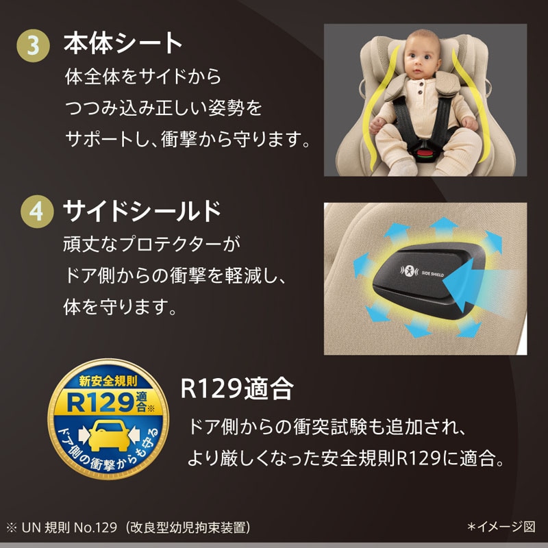 アップリカ Aprica クルリラ エックス プラスAC 回転式 チャイルドシート