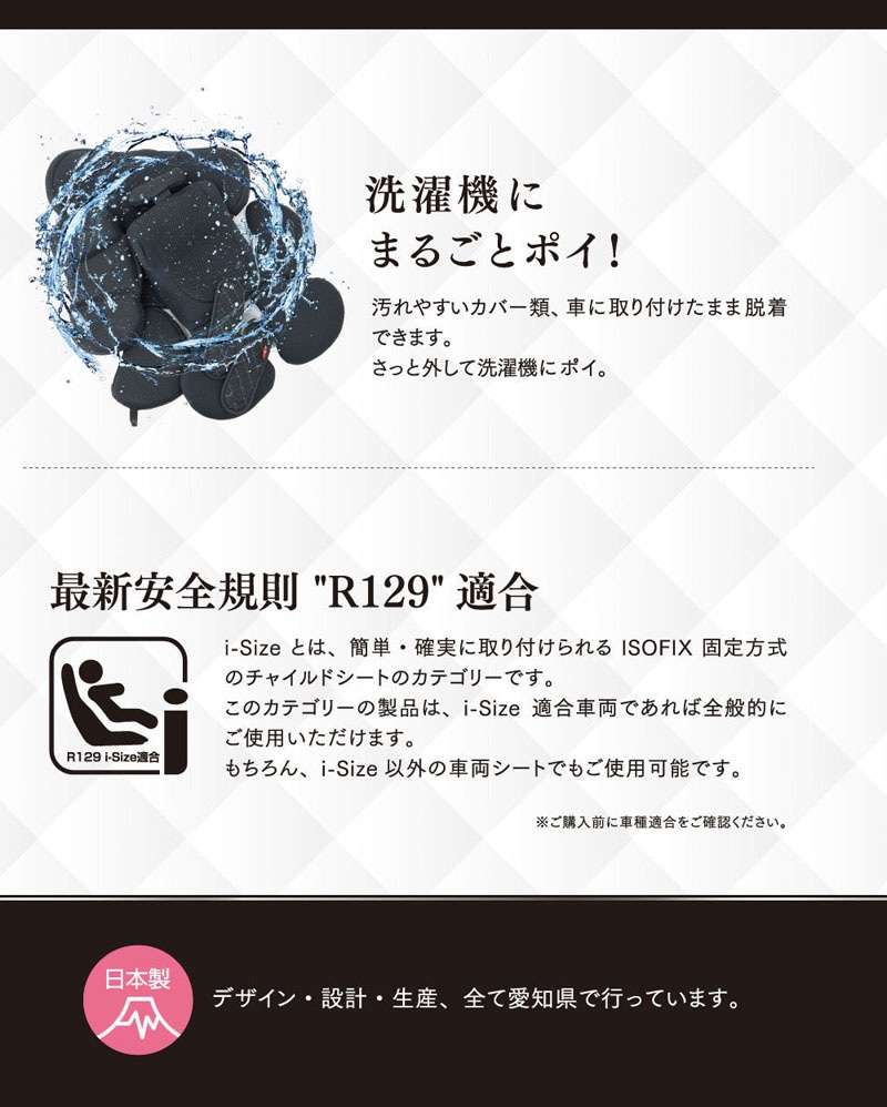 チャイルドシート LEAMAN【リーマン】ロッソジャパン360サイドターン&プロテクト[ブラック]