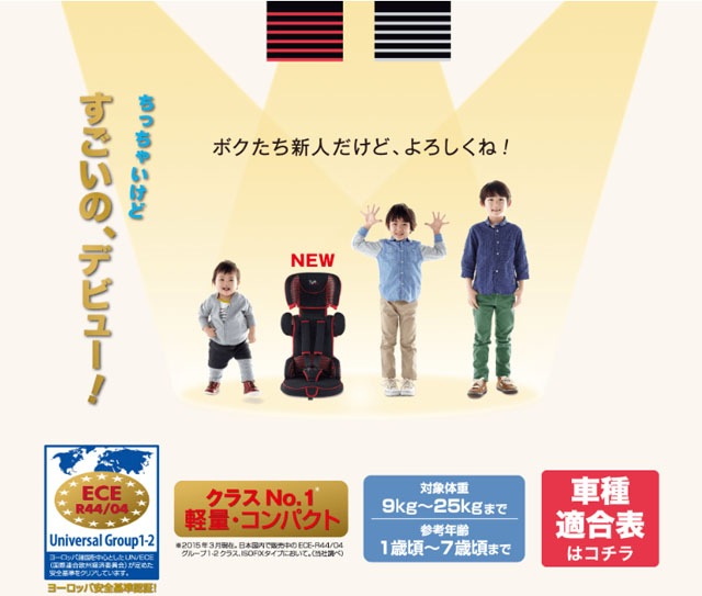 日本育児 トラベルベストEC Fixの使用イメージ