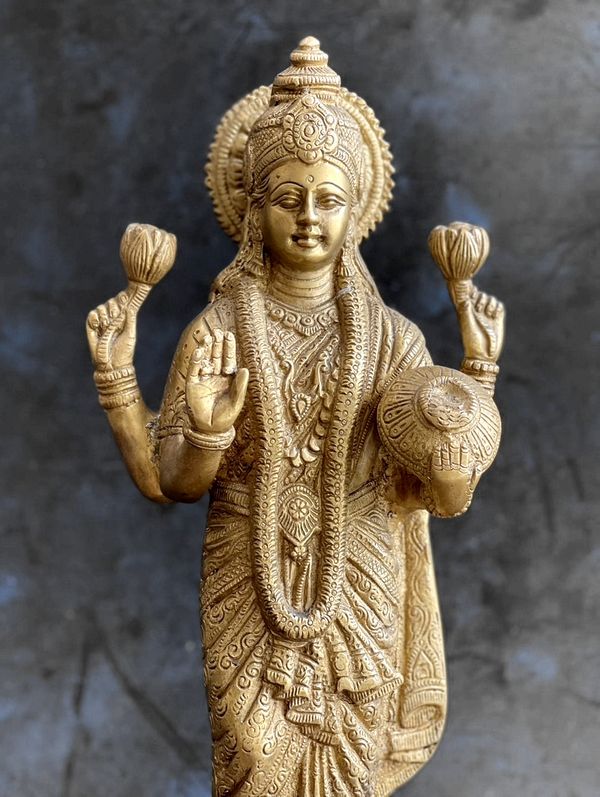 【お得品質保証】ラクシュミー ヒンドゥー教女神 彩色インド神話彫像置物仏像ヒンズー教仏教仏像エスニックアジアン雑貨 エスニック