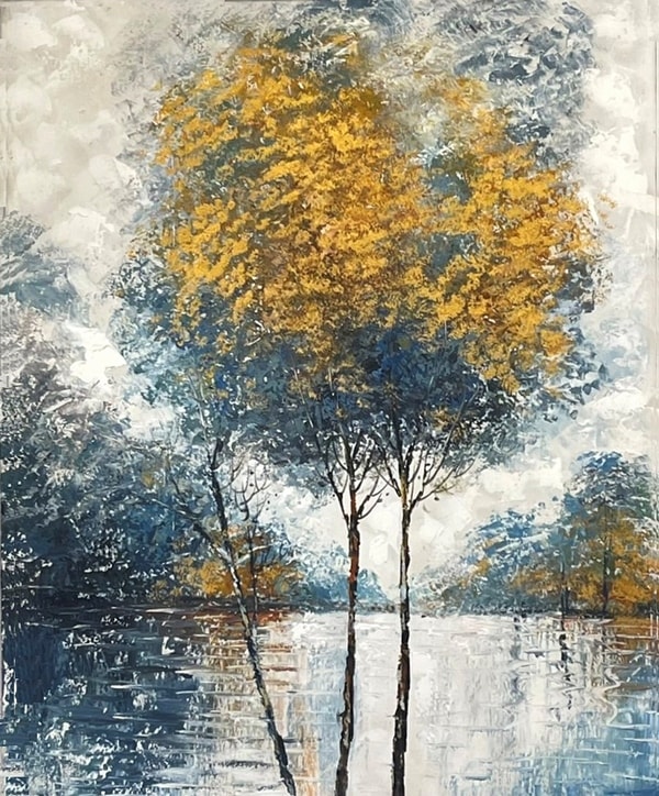 ポホン 樹 絵画 Abstract Tree 水辺の樹の風景 アートパネル ウォールデコ 絵画 アート アジアンライフスタイルチャナン 公式通販