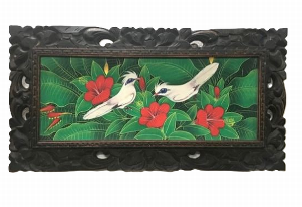 バリ絵画 プンゴセカン ハイビスカスとバリスターリング／【ジャラック 
