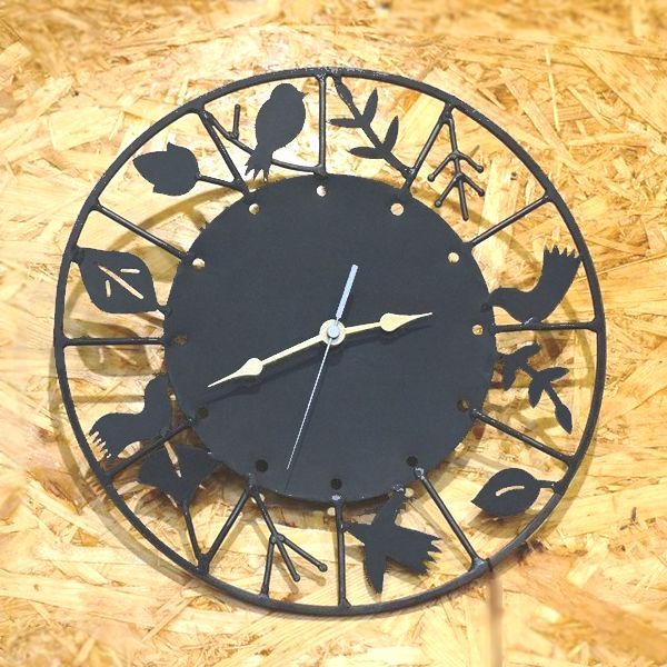 アイアン壁掛け時計／バード＆リーフのシルエット時計-アジアンライフスタイルチャナン　公式通販