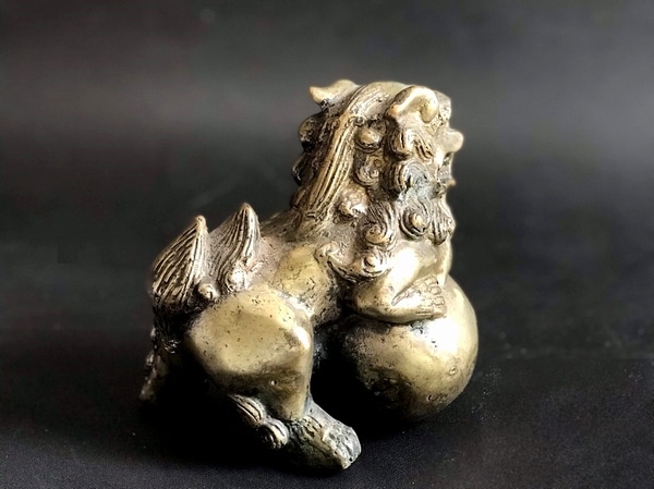 玉獅子 置物 縁起物 - 彫刻・オブジェ