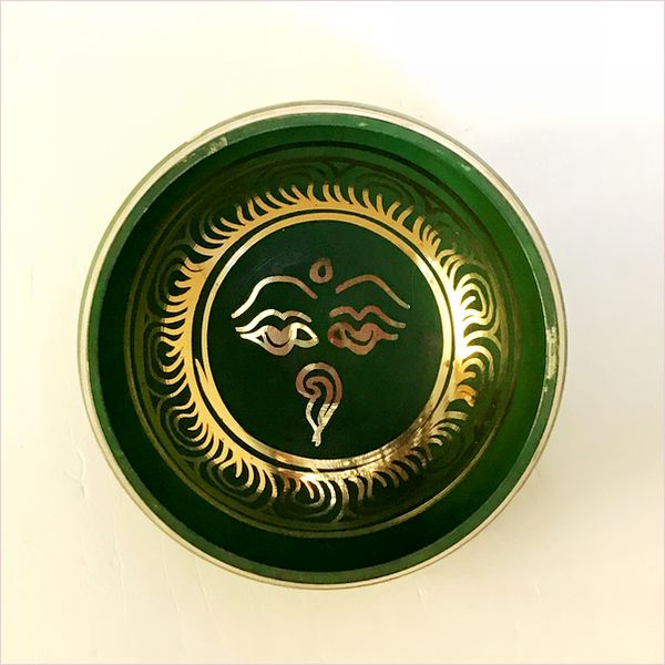 シンギングボール【Φ12.5cm・緑】ブッダアイ／チベット密教法具
