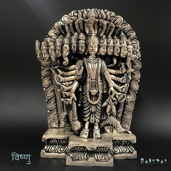 ヴィシュヌ神 ヒンドゥー教の三大神の１人ヴィシュヌ 15のアヴァターを持つヴィシュヌ神 1点もの 仏像 神像 アジアンライフスタイルチャナン 公式通販