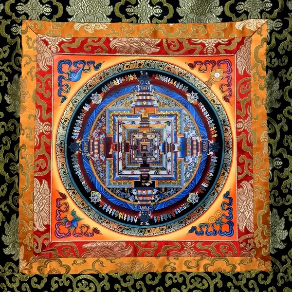 タンカ／手書きタンカ／時輪タントラ／カーラチャクラ／チベット曼荼羅 