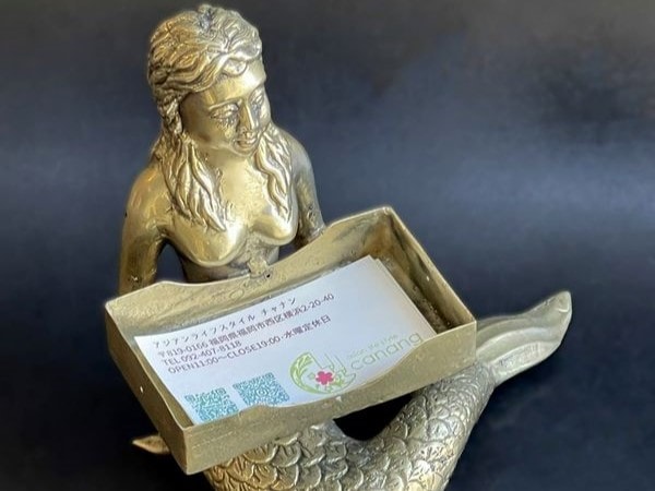 人魚像／真鍮のマーメイド／人魚のオブジェ／ブラスオブジェ／カード