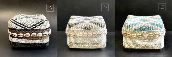 バリ島雑貨 ソカシ／蓋つき小物入れ／小さなソカシ／バンブー＆ビーズ