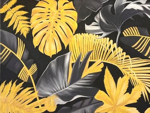 アートパネル　絵画　壁掛け　アート　80×120 　グラフィック　リーフ　絵　葉 楽天市場】アートパネル Tropical leaves 南国の葉 キャンバス アート